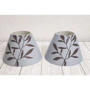 Candle Shade Topper For Jar Grey with Brown Tree Branches Lot Of 2‎